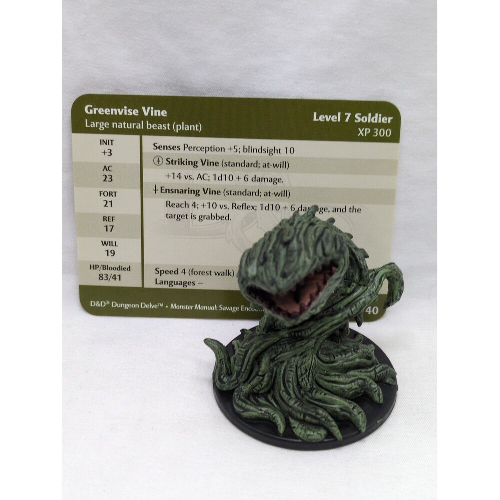 Greenvise Vine Dungeons And Dragons Miniature #20/40 Savage Encounters W/card